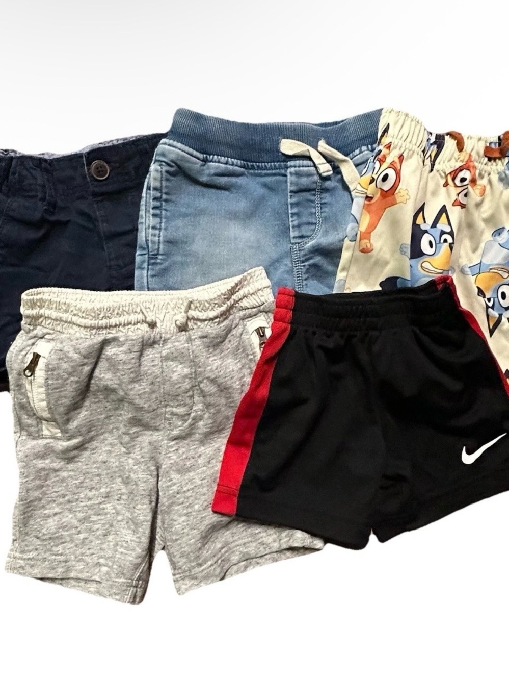 Toddler Boy Summer Shorts Athletic Nike Bluey Bingo Jean Khaki Size 2T